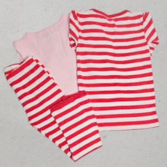 Girl's Christmas 3pc Pajama Set Size 4T Two Long Sleeve Shirts and Pants T18 - Picture 2 of 8